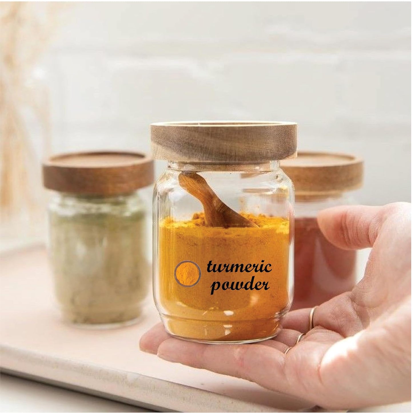 3D Waterproof Kitchen Spice Jar Label Stickers (Pack of 1 - 60 Stickers)
